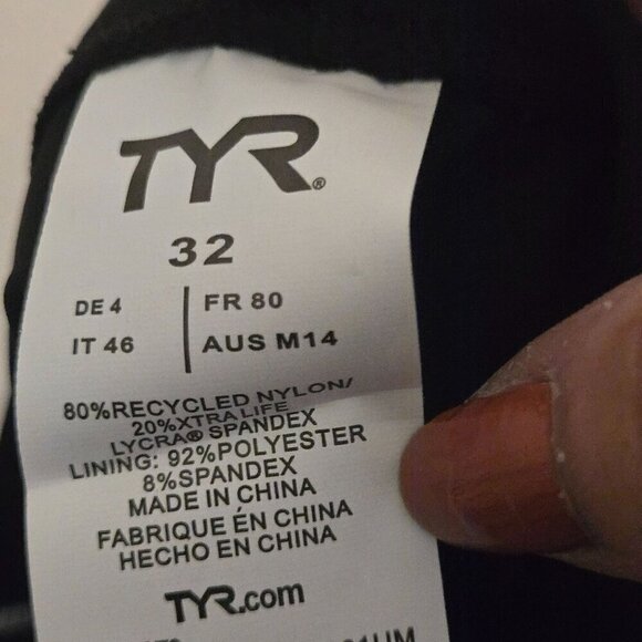 TYR NWT Alliance Jammer Swimsuit Black White ASO Olympics Size 32 - Picture 7 of 7